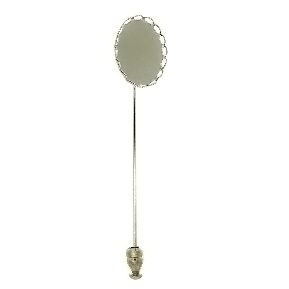 BROOCH STICK PIN CABOCHON 13 X 18 MM FINDING