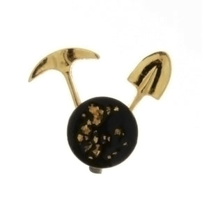 TIE TACK GOLD PAN & PICK 15 MM FINDING