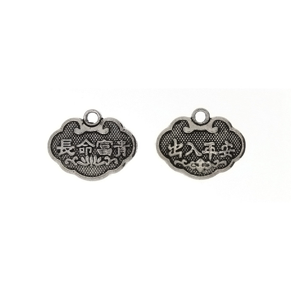 SYMBOL CHINESE CHARACTERS 15 X 19 MM PEWTER CHARM