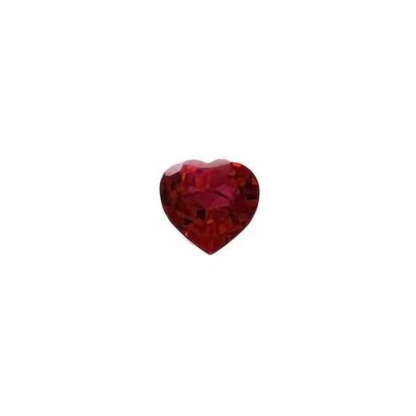 CUBIC ZIRCONIA RUBY HEART FACETED GEMS