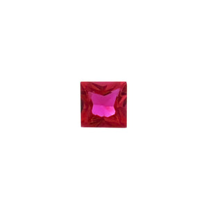 CUBIC ZIRCONIA RUBY SQUARE FACETED GEMS