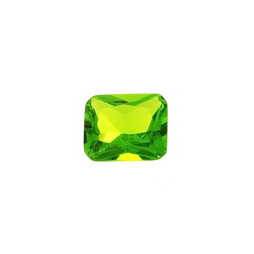 CUBIC ZIRCONIA PERIDOT RECTANGLE FACETED GEMS