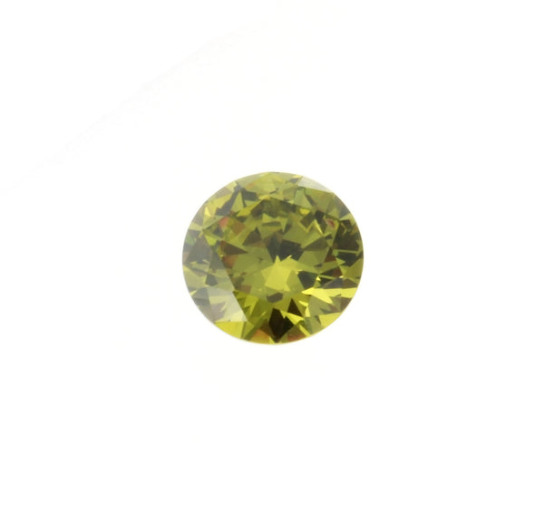 CUBIC ZIRCONIA PERIDOT ROUND GIANT FACETED GEMS