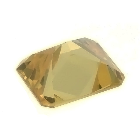 CUBIC ZIRCONIA CITRINE GOLDEN RECTANGLE GIANT FACETED GEMS