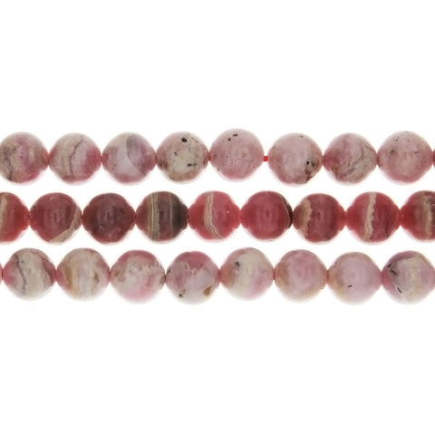 RHODOCHROSITE ROUND 8 MM STRAND