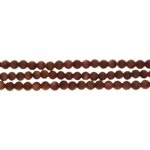 GOLDSTONE BROWN ROUND 4 MM STRAND