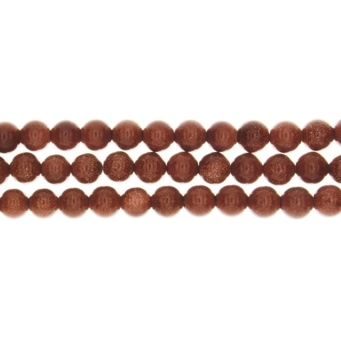 GOLDSTONE BROWN ROUND 6 MM STRAND