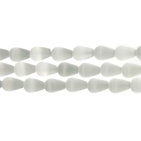 DALE STONE DROPLET WHITE 7 X 12 MM STRAND