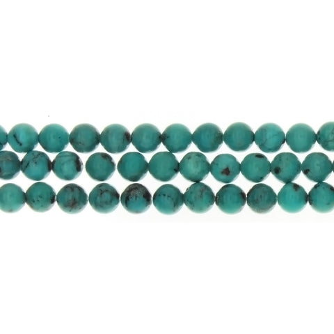 TURQUOISE MAGNESITE ROUND 6 MM STRAND
