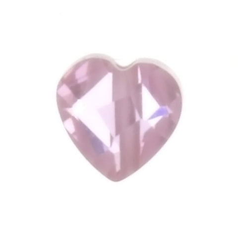 CUBIC ZIRCONIA PINK HEART 6 MM LOOSE (6 PC)