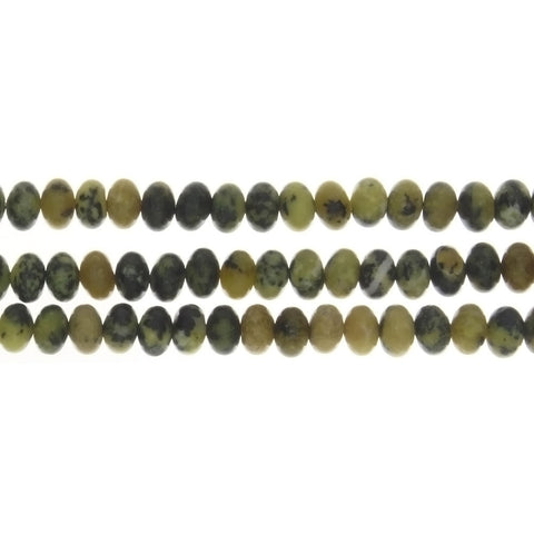 TURQUOISE YELLOW RONDELLE 4 X 6 MM STRAND