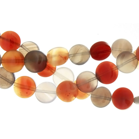 BOTSWANA ORANGE & GRAY COIN 10 MM STRAND