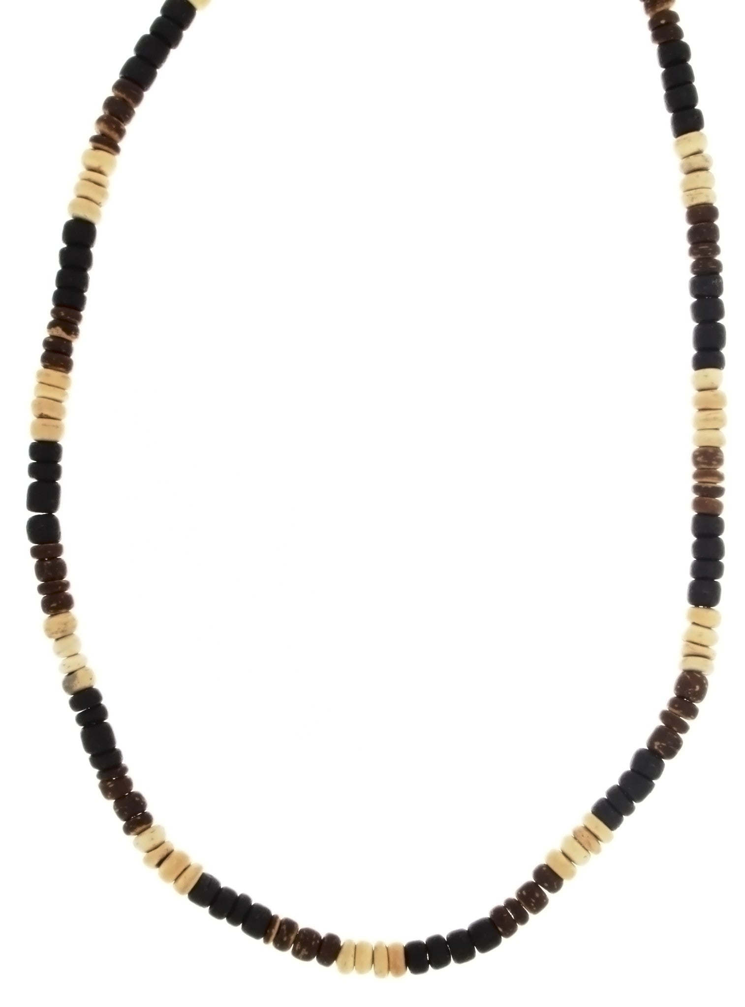 BEADED NATURAL WOOD COCO HEISEI NECKLACE
