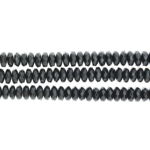 HEMATITE RONDELLE FACETED 4 X 6 MM STRAND