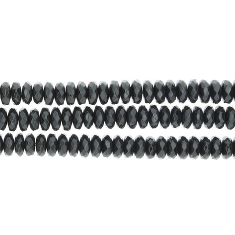 HEMATITE RONDELLE FACETED 4 X 6 MM STRAND