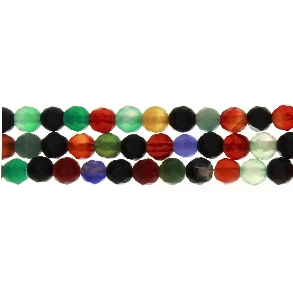MULTISTONE ROUND FACETED 6 MM STRAND