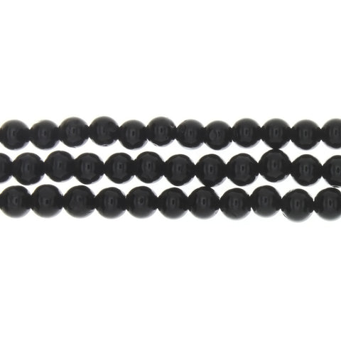 TOURMALINE BLACK ROUND 6 MM STRAND