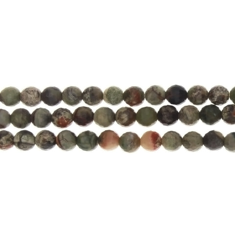 JASPER RAINFOREST ROUND FACETED 6 MM STRAND