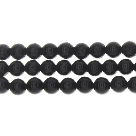 TOURMALINE BLACK ROUND 8 MM STRAND