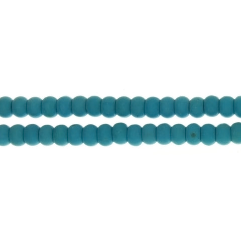 TURQUOISE MAGNESITE RONDELLE 4 X 6 MM STRAND