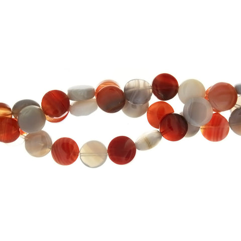 BOTSWANA ORANGE & GRAY COIN 10 MM STRAND