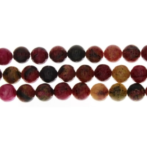 JASPER TURTLE RED ROUND 8 MM STRAND