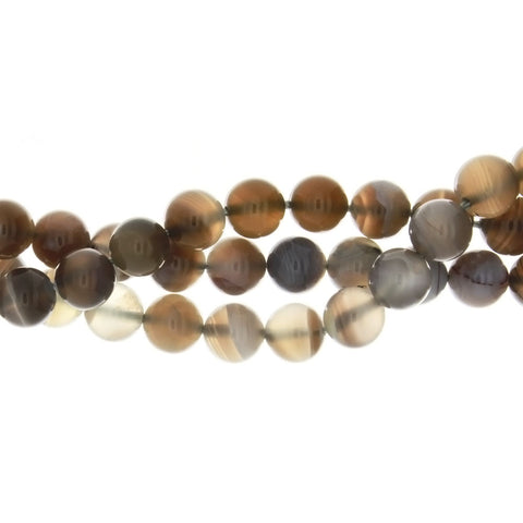 BOTSWANA GRAY ROUND 8 MM STRAND