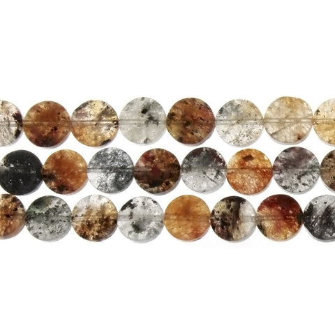 QUARTZ LODOLITE COIN 10 MM STRAND