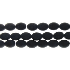 BLACK STONE MELON FROSTED 8 X 10 MM STRAND