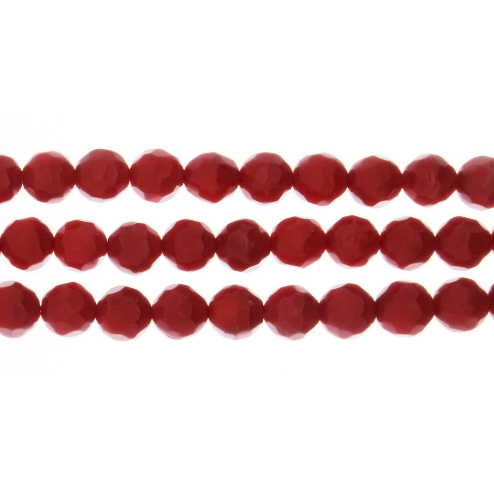 CORAL BAMBOO ROUND FACETED 6 MM STRAND