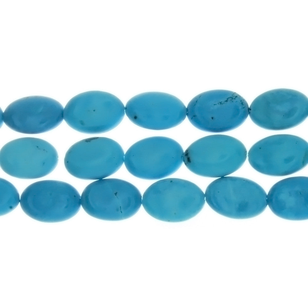 TURQUOISE MAGNESITE OVAL 10 X 14 MM STRAND