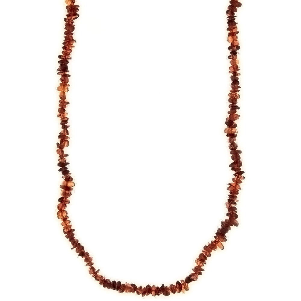 BEADED NATURAL AMBER CHIP NECKLACE