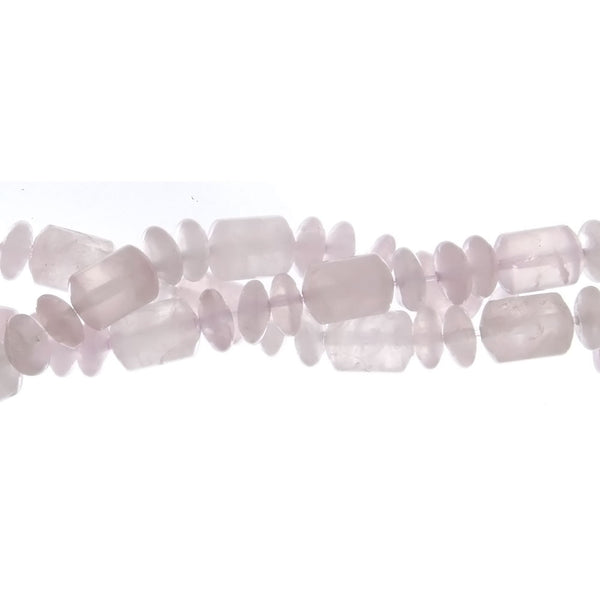 QUARTZ ROSE CAPSULE & RONDELLE STRAND