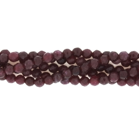 DYED ROUND FACETED 4 MM STRAND