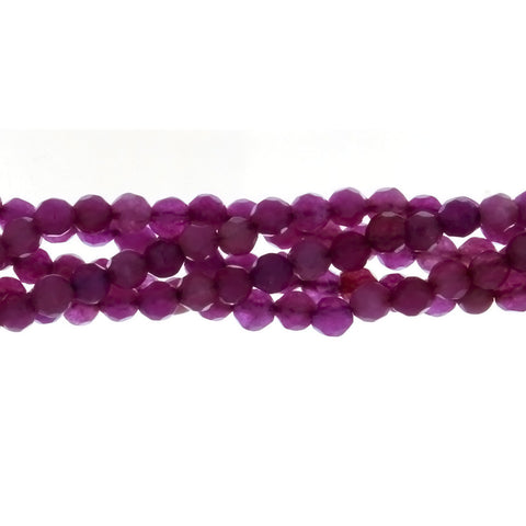 DYED ROUND FACETED 4 MM STRAND