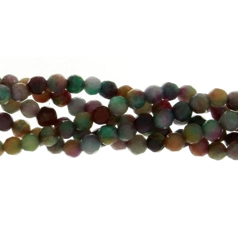DYED ROUND FACETED 4 MM STRAND