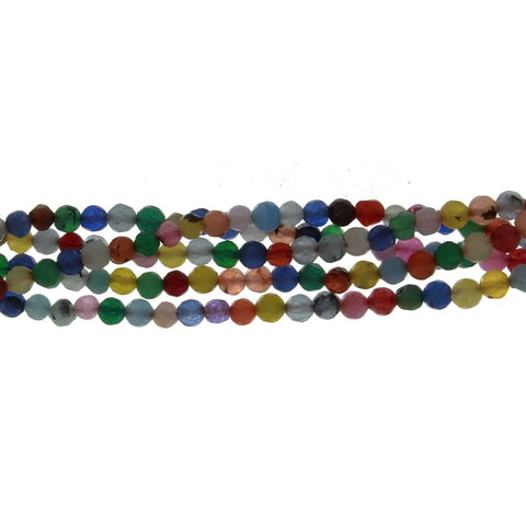 DYED ROUND FACETED 4 MM STRAND
