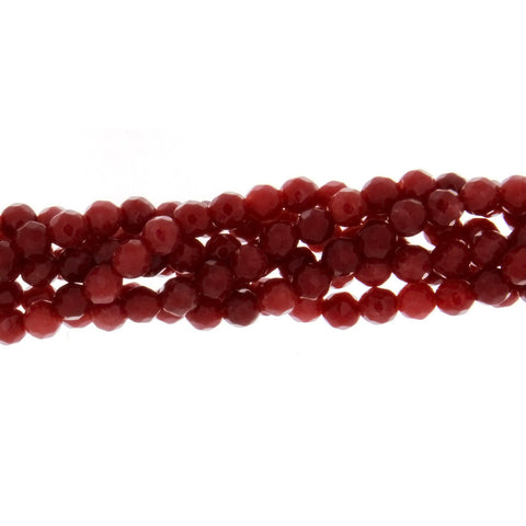 DYED ROUND FACETED 4 MM STRAND
