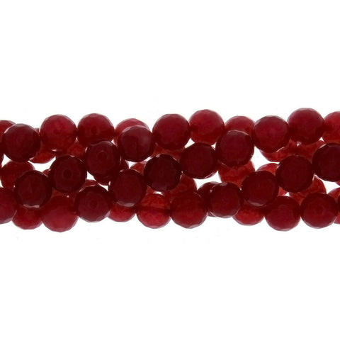 DYED ROUND FACETED 8 MM STRAND