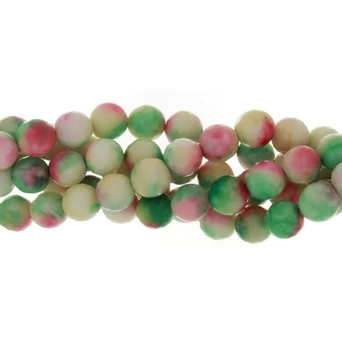 DYED ROUND FACETED 10 MM STRAND