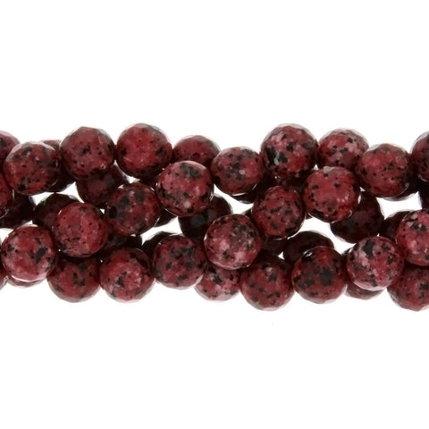 DYED ROUND FACETED 8 MM STRAND