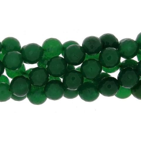 DYED ROUND FACETED 10 MM STRAND