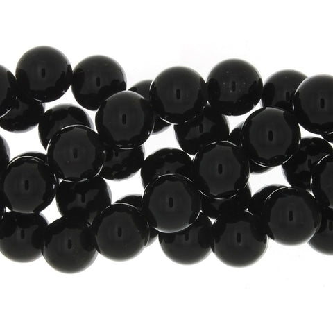 BLACK ROUND 12 MM STRAND