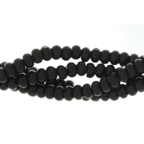 BLACK RONDELLE 4 X 7 MM STRAND