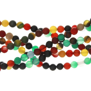 DYED MULTICOLOR ROUND 4 MM STRAND