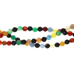 DYED MULTICOLOR ROUND FACETED 6 MM STRAND
