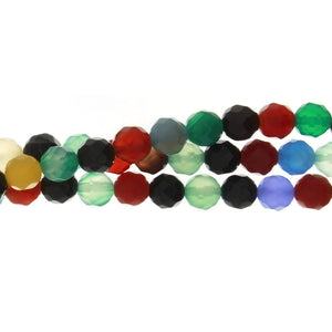 DYED MULTICOLOR ROUND FACETED 8 MM STRAND