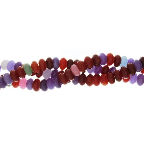 DYED MULTICOLOR RONDELLE 6 X 10 MM STRAND