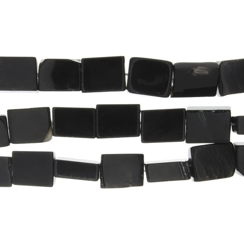 BLACK RECTANGLE 10 X 14 MM STRAND