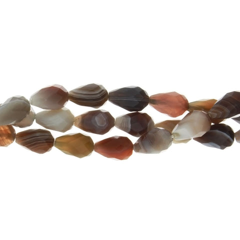 BOTSWANA GRAY DROPLET FACETED 8 X 12 MM STRAND